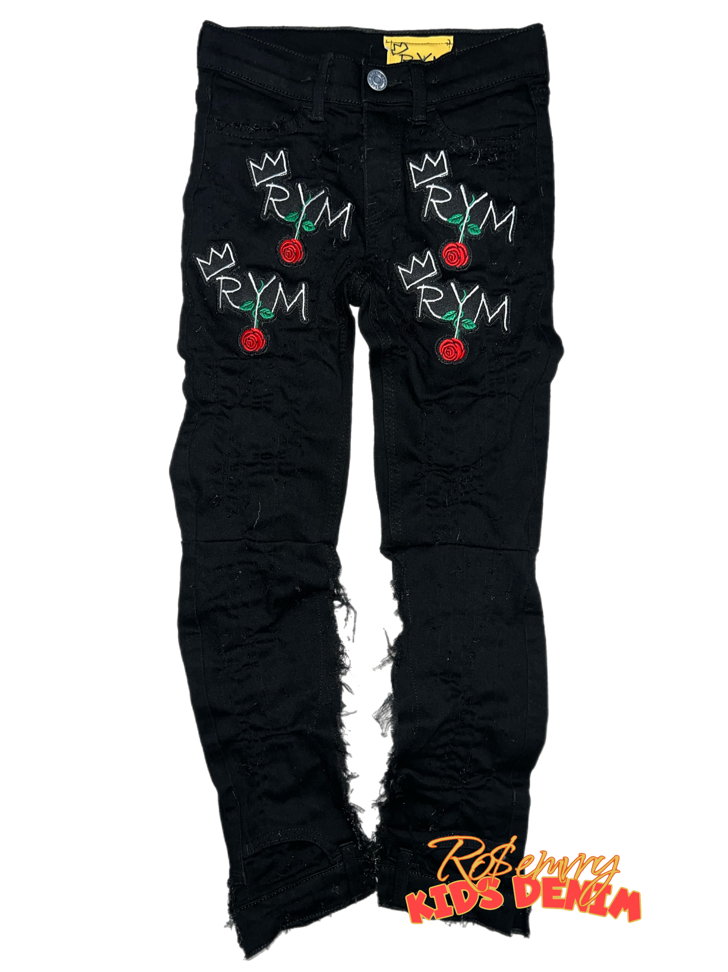 KID XAGGERATED DENIMS (BLACK) 2T-14T