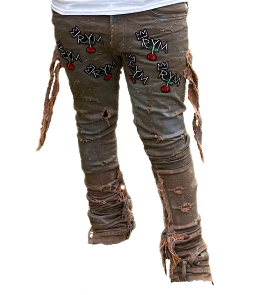 RYM XAGGERATED DENIMS (BROWN)
