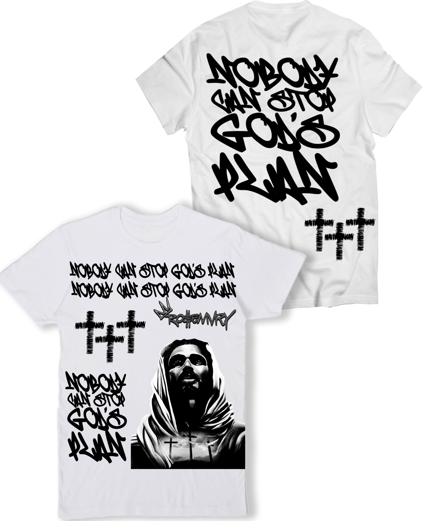 "NOBODY CAN STOP GOD’S PLAN" T-SHIRT (WHITE)